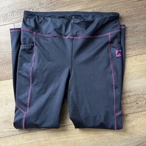 Grey Dover Riding Leggings with Pink Accents